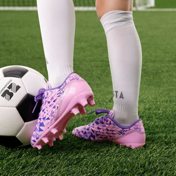 Boys & Girls Soccer Cleats Shoes - PINK PURPLE - 1
